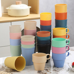 Gobelet à lait en plastique avec poignée, couleur unie, pour le thé, le brossage des dents, les fêtes, l'extérieur, unisexe - Product Image 1