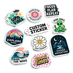 Etiqueta Adhesiva con Logotipo Impreso y Troquelado, Vinilo Impermeable, Publicidad Comercial, Recuerdos Promocionales, Pegatinas Personalizadas - Product Image 1