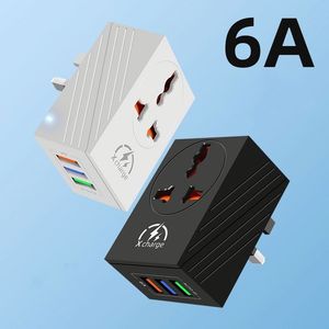 Wholesale Wall Chargher <b>Adapter</b> <b>Plug</b> Converter 3 Pin <b>Plug</b> 6A Multi-port <b>Plug</b> with Indicator Light - Product Image 2