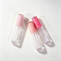 Expédition rapide, tube à gloss à lèvres rond de 8 ml, applicateur en silicone, multicolores, emballage cosmétique rechargeable, tube à huile pour les lèvres