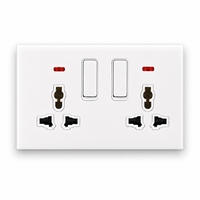 Contrôle de l'éclairage dans n'importe quel environnement, interrupteurs électriques fiables conformes aux normes britanniques, double prise universelle 13A avec néon