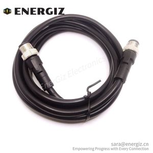 Chất lượng cao M12 Nam đến Nam <span class=keywords><strong>8</strong></span> pin kết nối với cáp PVC màu đen một mã - Product Image 5