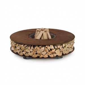 GNEE Multifunctional Corten Steel Freestanding <b>Outdoor</b> <b>Fire</b> Pit <b>Table</b> Premium Wood Burning Grill 9999 BTU Eco-Friendly Storage - Product Image 1