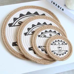 Modern Fabric <b>Plate</b> <b>Mat</b> American Retro Anti-Scald Tea Coaster Hand-Woven Hemp Rope Pot <b>Mat</b> with Heat Insulation for Export Trade - Product Image 6