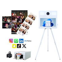 Nouvelle cabine photo triangulaire DSLR 2026 avec système Windows 11, écran tactile 21,5 pouces, installation rapide pour événements de mariage et selfies