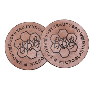 Nhà Máy biểu tượng tùy chỉnh Debossed da tên các bản vá lỗi vòng Phù Hiệu da - Product Image 2