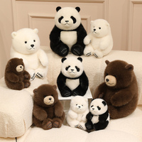 Peluche Ours Polaire Assis Adorable, Jouet en Peluche Doux, Panda, Ours Brun, Poupée en Peluche Ours Polaire, Décoration Maison, Cadeau Enfant, Jouet Animal en Peluche