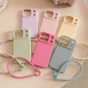 เคสโทรศัพท์มือถือซิลิโคนนิ่มสีพื้นเรียบง่าย พร้อมสายคล้อง สำหรับ iPhone 17 pro max 11 ขายส่งจากโรงงาน - Product Image 1