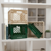 Caisse de rangement pliable en plastique HAOSEN, durable et écologique, légère, empilable et emboîtable pour le stockage alimentaire et l'emballage des légumes