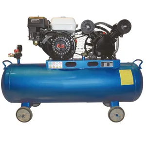 wheeled portable belt driven double cylinder head piston 7.5hp 5.5kw 12 bar high pressure air paint compressor with 200l tank