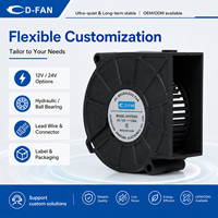 Ventilateur de toilette intelligent 7530, souffleur centrifuge CC sans balais 75 mm 12 V, ventilateur centrifuge 75x75x30 mm 12 V 24 V OEM ODM
