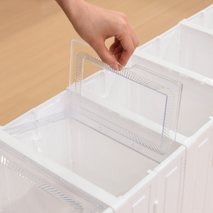 Bianco 6 Pack Strato di plastica pieghevole scarpiera impilabile Organizer armadio trasparente pieghevole scatola di <span class=keywords><strong>scarpe</strong></span> con porta trasparente - Product Image 3
