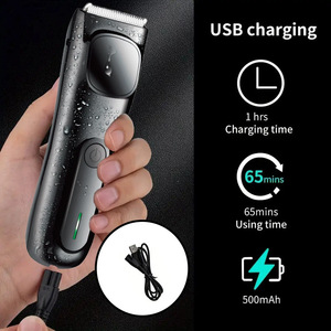 Recortadora de vello corporal y púbico, afeitadora de barba, depiladora corporal, recargable por USB-C, afeitadora inalámbrica para hombres - Product Image 3