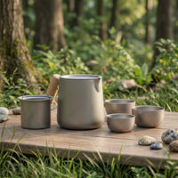 Tragbares Titan-Gongfu-Tee-Set mit Sprühfunktion und Sieb für Outdoor-Camping und Heimgebrauch