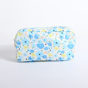 Multicolor Large Travel Women Flower Makeup Bag Custom DIY Printed <b>Storage</b> Pouch Lattice Inner Cotton Durable Cosmetic Organizer - Product Image 3