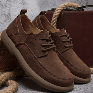 Zapatos de Cuero Casuales de Negocios para Hombre, Nuevos Modelos 2026 Y 38-44, Zapatos de Punta Redonda a la Moda con Suela Gruesa de Cuero Genuino Vintage - Product Image 2
