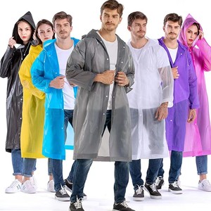 High Quality Custom Logo Printed Long Reusable EVA Waterproof Raincoat Classic Style for <strong>Poncho</strong> for <strong>Men</strong> Women Girls - Product Image 1