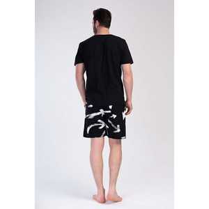 ชุดเซ็ตเสื้อยืดคอกลมแขนสั้นระบายอากาศได้ดีสำหรับผู้ชาย พร้อมกางเกงขาสั้นมีกระเป๋า สไตล์ลำลองวินเทจพิมพ์ลายฮิปฮอป - Product Image 1