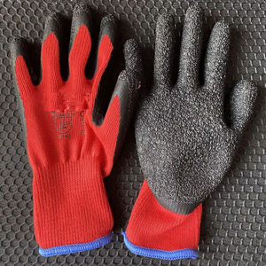 Gants enduits de <span class=keywords><strong>latex</strong></span> de haute qualité 21s 5 fils Revêtement en <span class=keywords><strong>latex</strong></span> texturé Coton rouge 5 fils Gants de travail à la main pour le Pérou - Product Image 1