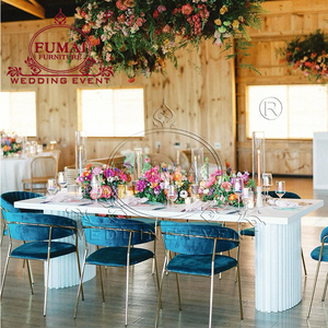 Vente en gros prix d'usine Table à manger rectangulaire en acier inoxydable Mdf Tables de banquet pour événements de mariage à vendre - Product Image 5