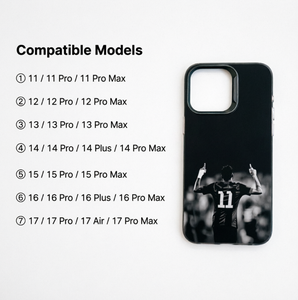 <span class=keywords><strong>Coque</strong></span> de protection antichoc transparente en TPU avec vue arrière de joueur de football noir et blanc n°<span class=keywords><strong>11</strong></span> pour <span class=keywords><strong>iPhone</strong></span> 17 16 15 14 13 <span class=keywords><strong>Pro</strong></span> Max - Product Image 3
