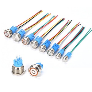 19/22/25/30mm Metal <b>Push</b> Button Switch With Wire 3-6V 12-24V 220V LED <b>Light</b> Momentary Reset Waterproof - Product Image 6