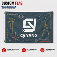 Drapeaux personnalisés en polyester écologique 3x5 pieds, imprimés numériquement recto-verso, avec mât en aluminium, conception personnalisée de votre drapeau