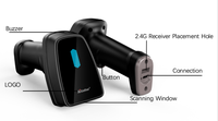 Escáner Inalámbrico de Códigos UDI 2D A-9519BTSR de Lectura Rápida y Auto-Detección, Lector de Códigos de Barras Portátil con Luz Blanca de 2.4G para Inventario