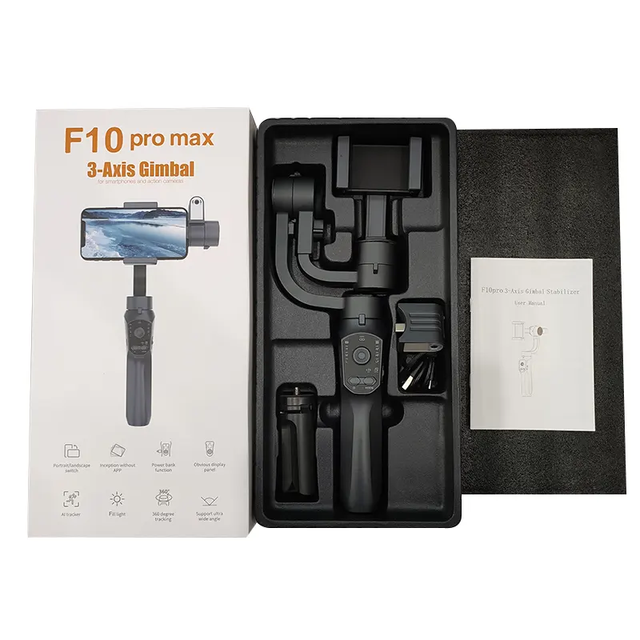 3 Handheld Gimbal F10 Pro Max Stabilizer With Ai Tracking Remote Control Selfieshooting Travel Phone Vlogging