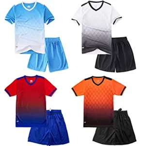 Benutzer definierte Jungen Atmungsaktive Fußball-Kit Shirt Sublimation Trikot Kit de Fuß Enfant Fußball Trikot Uniform