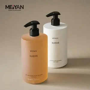 MYPACK süet 350ml 450ml 15.2oz lüks yumuşak kauçuk dokunmatik şişeleri el yıkama vücut losyonu ve vücut yıkama şampuanı