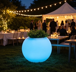 Pot de plante LED étanche rechargeable à changement de couleur avec télécommande, abat-jour dimmable, bol de plantation multicolore pour décoration extérieure - Product Image 5