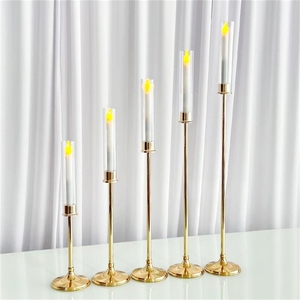 Candelabro Moderno de Acrílico con Baño de Oro para Velas Cónicas, Centro de Mesa para Hogar, Bodas y Fiestas - Product Image 6