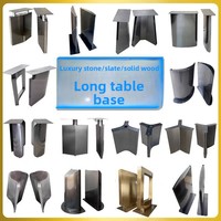 Pieds et supports de table en acier inoxydable brossé, base de table à manger rectangulaire de luxe pour salon