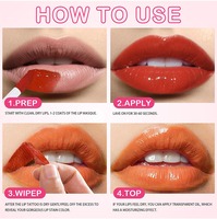 Lipgloss Matte Transparan Tahan Air Dua Sisi Label Pribadi Kustom, Vegan, Tahan Lama, Tidak Mengeringkan, Melembapkan, Pewarna Bibir Peel Off, Lip Oil