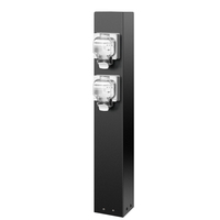 Prise de courant verticale étanche IP66 en acier inoxydable 304, norme UE, pour camping-cars, marinas, aménagements paysagers