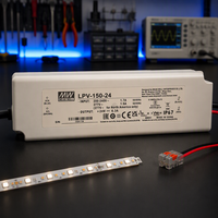 Alimentation électrique Meanwell LPV-150 Series LPV-150-12/15/24/36/48 LPVL-150 150W 10A 8A 6.3A IP67 pour éclairage LED, avec nuancier RAL