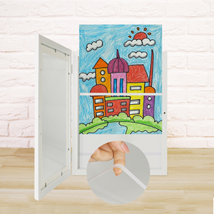 Trẻ Em Tác Phẩm Nghệ Thuật Hình Ảnh Khung Có thể Thay Đổi Trong Gỗ Trắng Với Chống Vỡ Kính Kid Cho Trẻ Em Của Bộ Sưu Tập - Product Image 3