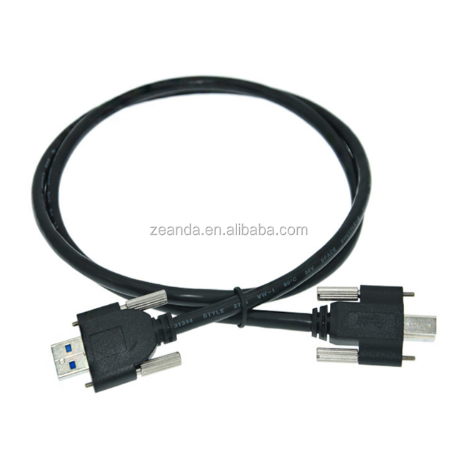 Customized USB 2.0 a Male to B Male Cable PVC Jacket Printer Cable with Panel Mount 3A Smart Charging 3A Current Braid Shielding