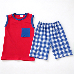 Ensemble 2 pièces imprimé en soie de lait OEM ODM pour enfants, short à volants, vêtements pour garçons et filles, ensemble pour tout-petits - Product Image 1