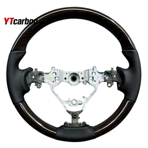 YTcarbon สำหรับ MKX 16+ อะไหล่รถยนต์ อุปกรณ์ตกแต่งภายในรถยนต์ ปรับแต่งสไตล์วินเทจ พวงมาลัยหนังแท้ลายไม้แบบกำหนดเอง - Product Image 5