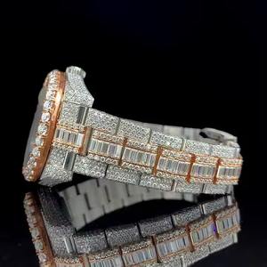 Moissanite diamant montre de luxe résistant à l'eau analogique en acier inoxydable unisexe pour un usage quotidien prix d'usine de l'Inde - Product Image 2