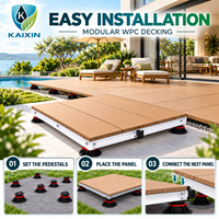 Plancher de terrasse modulaire WPC ignifuge, écologique, résistant aux intempéries, sur mesure pour projets de paysagisme de toits et balcons