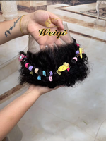 Perruques Bébé Petites Filles 4*4, Perruque à Fermeture en Dentelle pour Enfants, Cheveux Humains Indiens, Perruque Bouclée sans Colle en Dentelle Frontale pour Jeune Fille