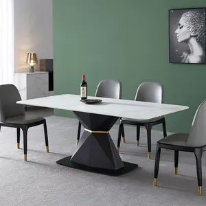 Lüks İtalyan mobilya yemek odası setleri masa sandalye 6 kişilik yemek masaları sandalye seti restoran için ev ucuz