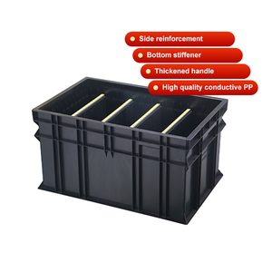 Wholesale conductive ESD container pallet bin anti static circulation box black anti-static Plastic Storage ESD Box