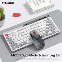 K81 Gaming Slim Dual Mode Transparan Nirkabel Keyboard Mouse Set Senyap Portabel Dapat Diisi Ulang Kantor Mac