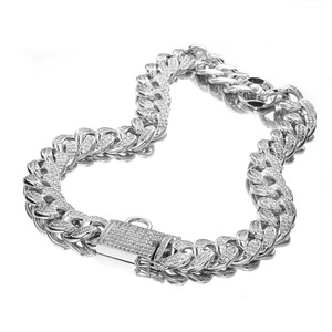 Cadena de Metal de acero inoxidable con cierre de diamante <span class=keywords><strong>para</strong></span> perro, cadena de eslabones cubanos de 18mm y 316L, venta al por mayor - Product Image 4