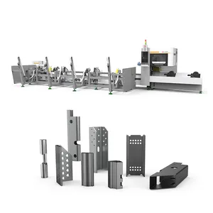 JQ LASER 6016LN mesin pemotong Laser, mesin pemotong LASER serat baja potongan proses tabung aluminium logam muatan otomatis