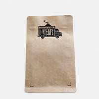 Sachets personnalisés en papier kraft avec fenêtre, fermeture éclair refermable, qualité alimentaire, pour l'emballage de grains de café, café moulu et thé